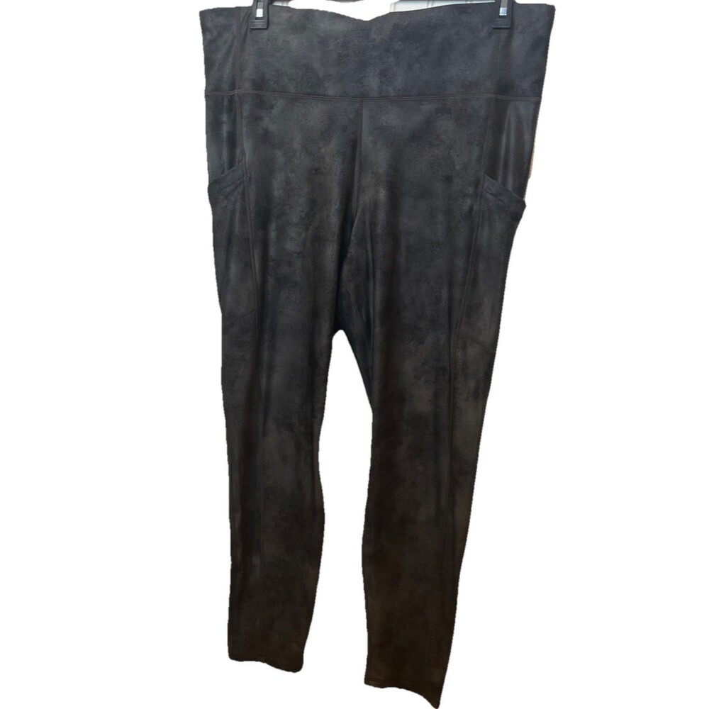 Fabletics Athletic Wear Pants Pockets Leggings Gray Black Marble Pattern Plus 3X